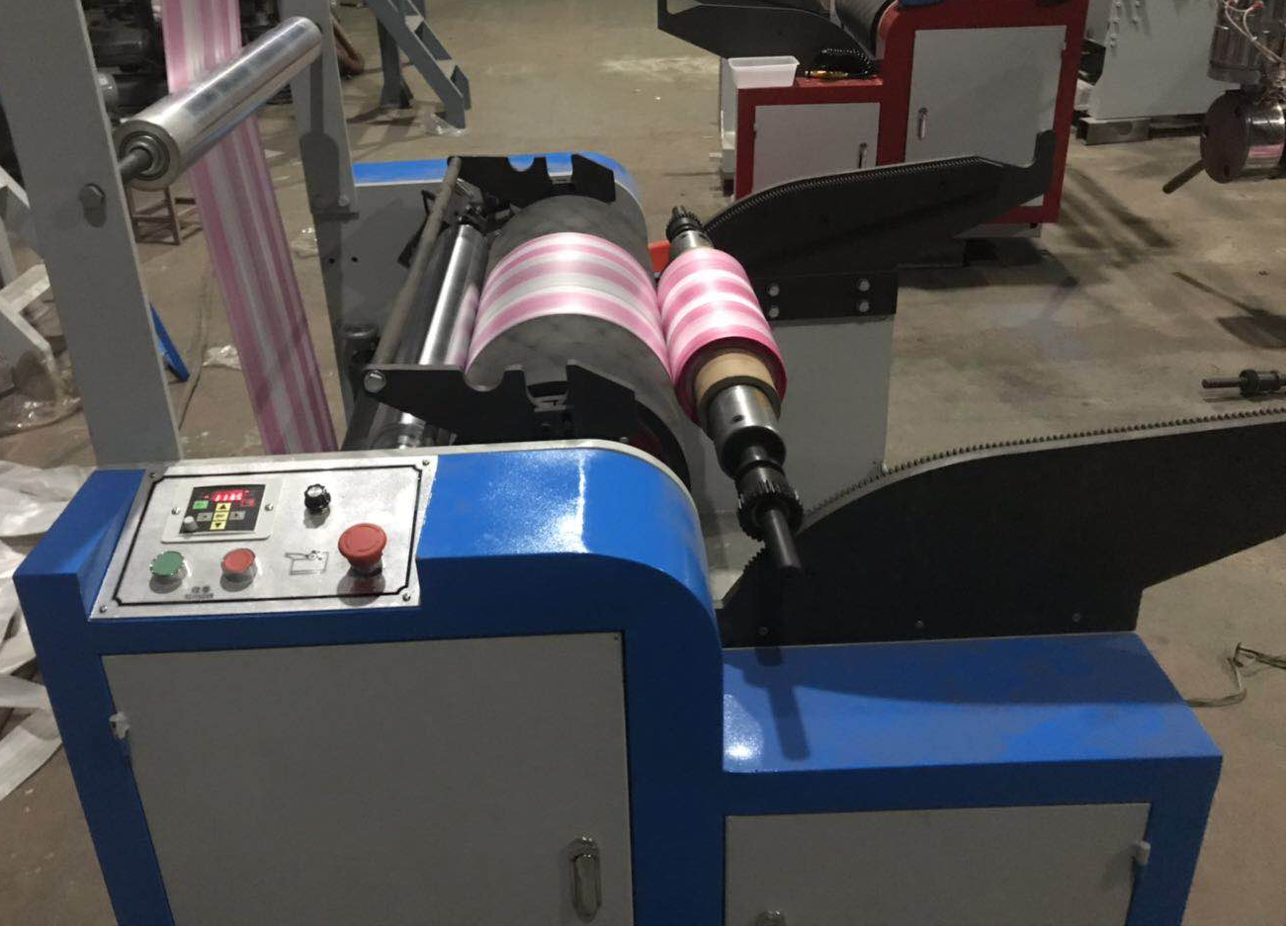 High Volo duplex color tripe plastic P. film flante machine 